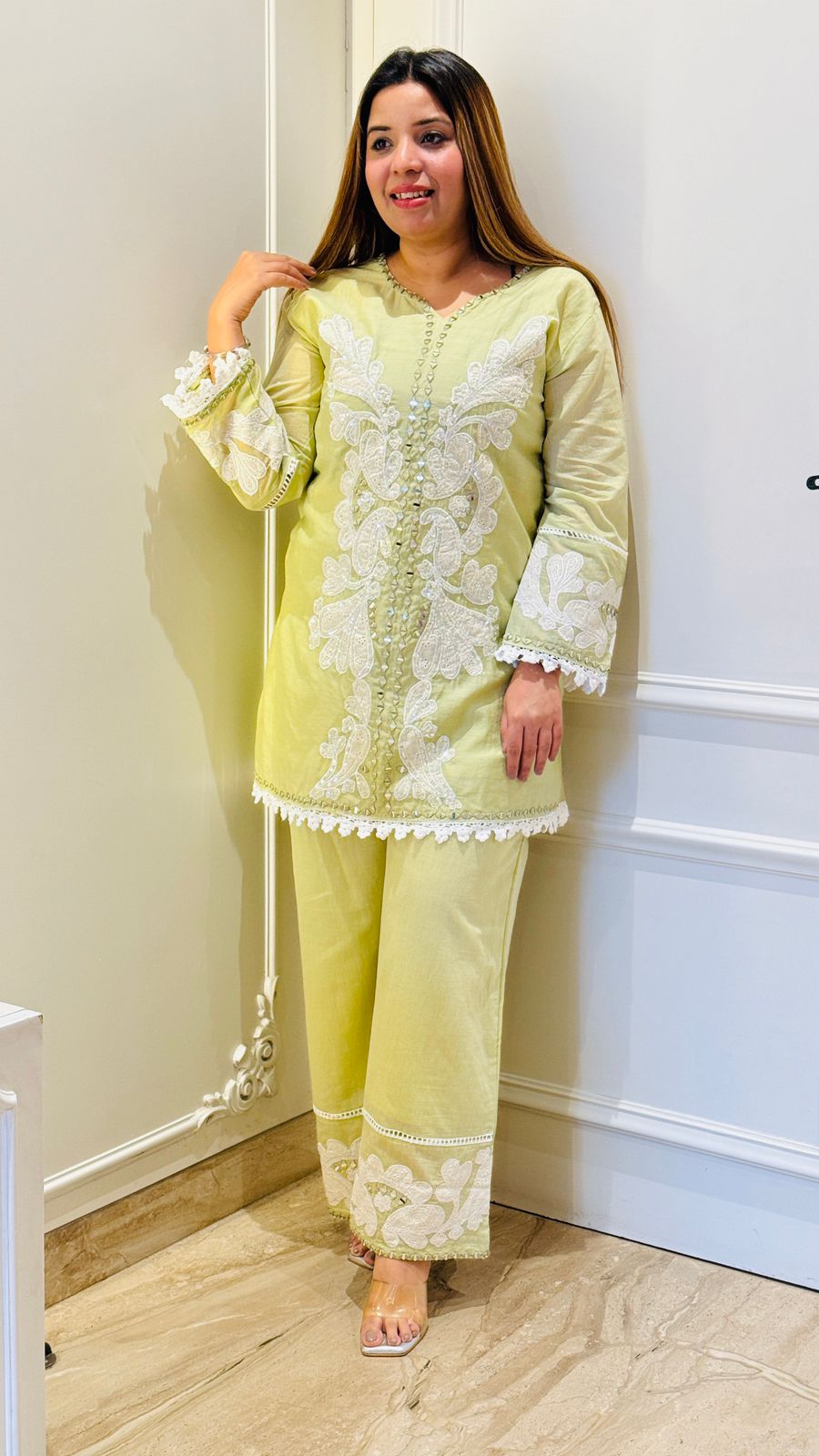 Aarohi Handwork Set- Green, Purple